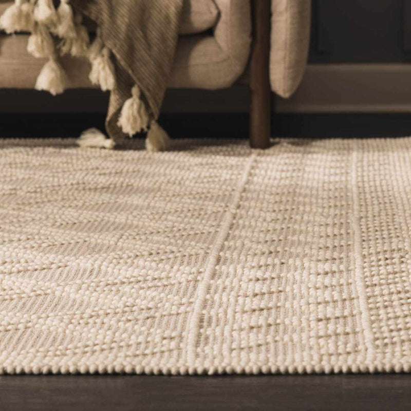 Ramsbury Beige Trellis Wool Rug lifestyle