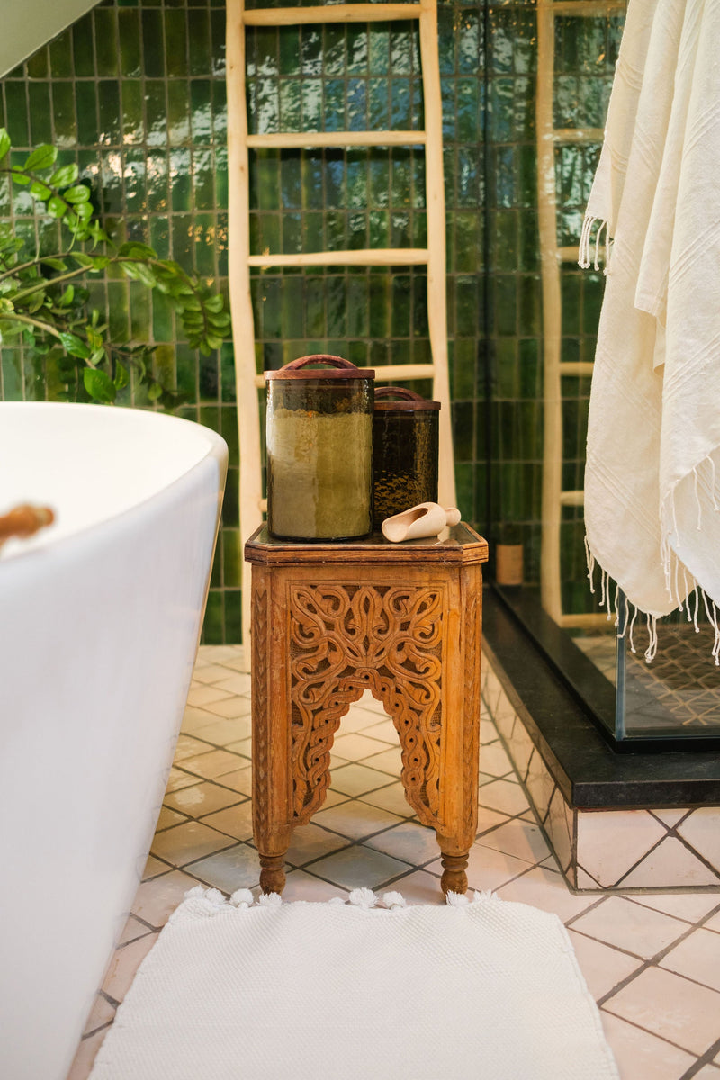 Hammered Glass Canisters with Wood Lid lifestyle