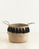 Black Tasseled Belly Basket - Vessel