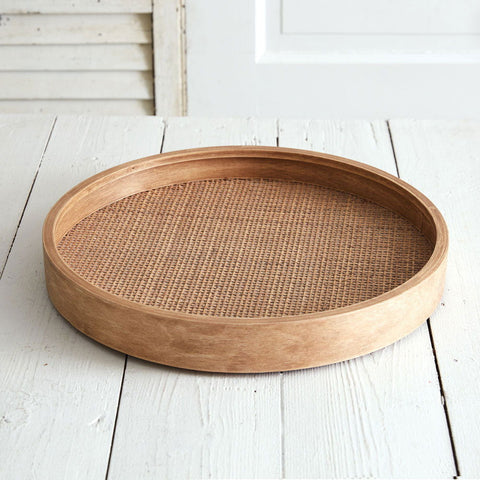 Cane and Wood Tray - Vessel
