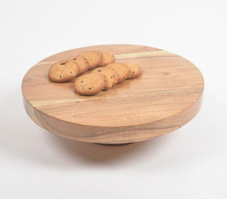 Classic Natural Acacia Wood Cake Stand - Vessel