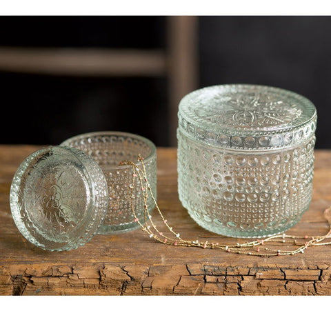 Decorative Glass Jars - Set of Two - Vessel