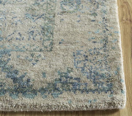 Hand Knotted Wool and Silk Blend Rug - Vessel