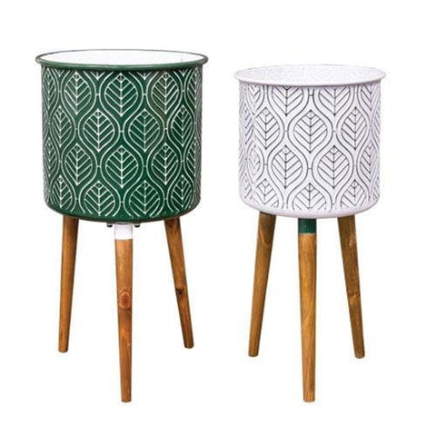 Leaf Enamel Planters Set of 2 - Vessel