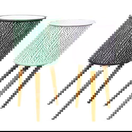 Leaf Enamel Planters Set of 2 - Vessel