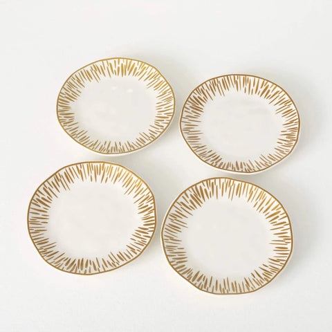 Ornate Gold Trim Snack Plates - Vessel