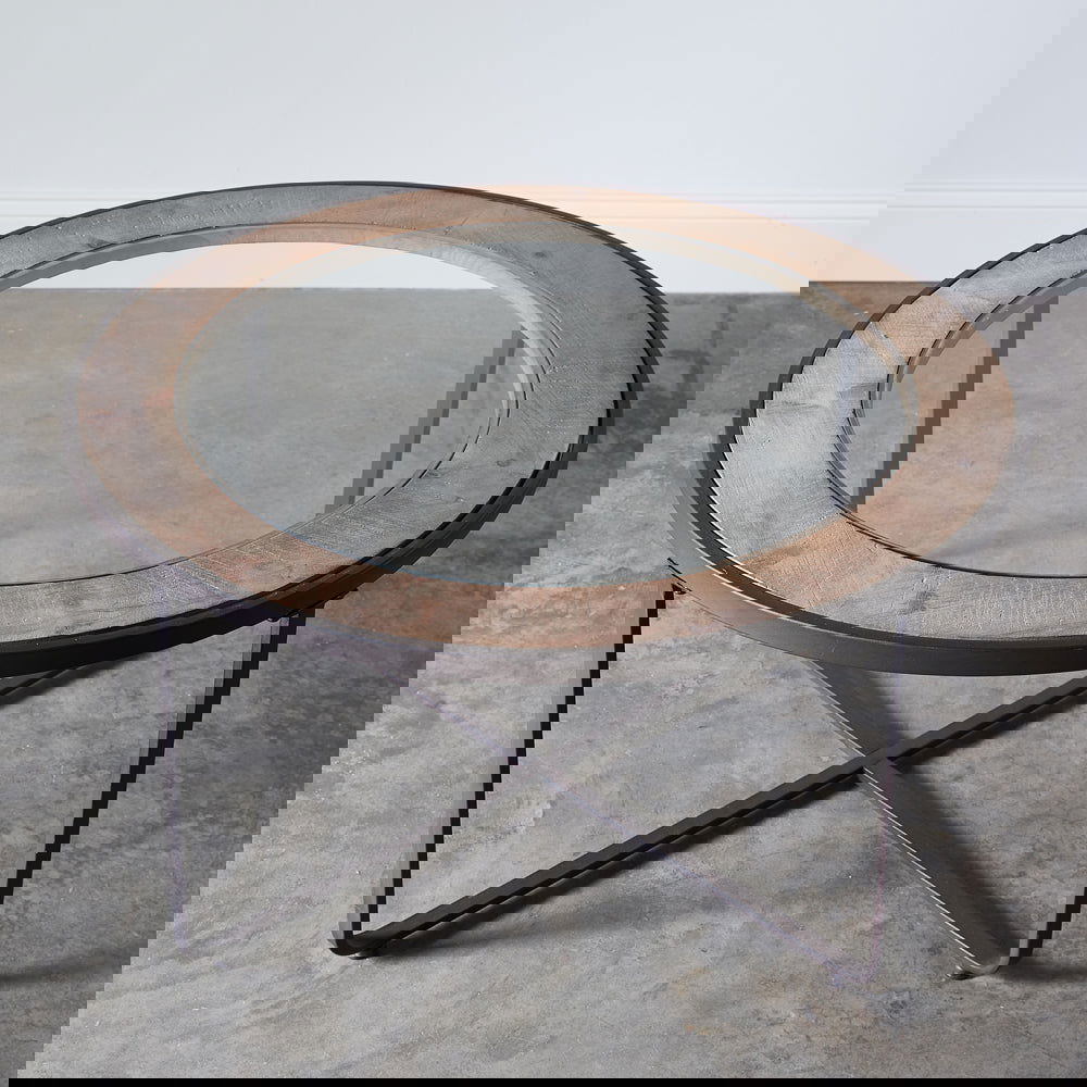 Wood and Glass Coffee Table - Vessel